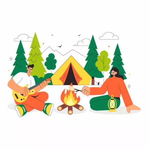 10 Summer Camping Illustration cover image.