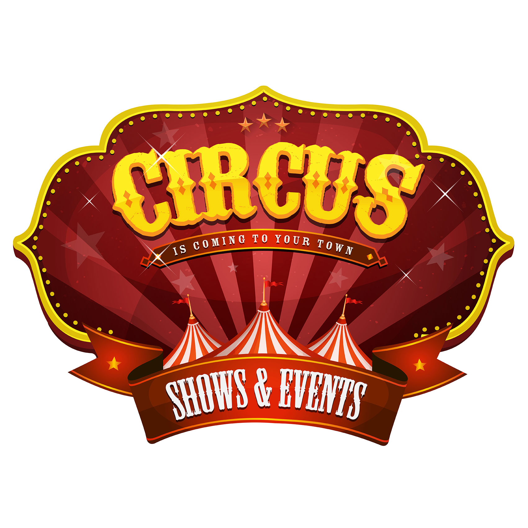 cartoon funny vintage circus frame badge 823