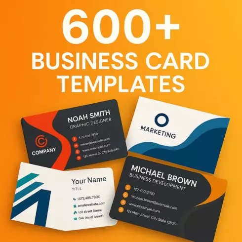 600+ Business Card Templates Pack cover image.