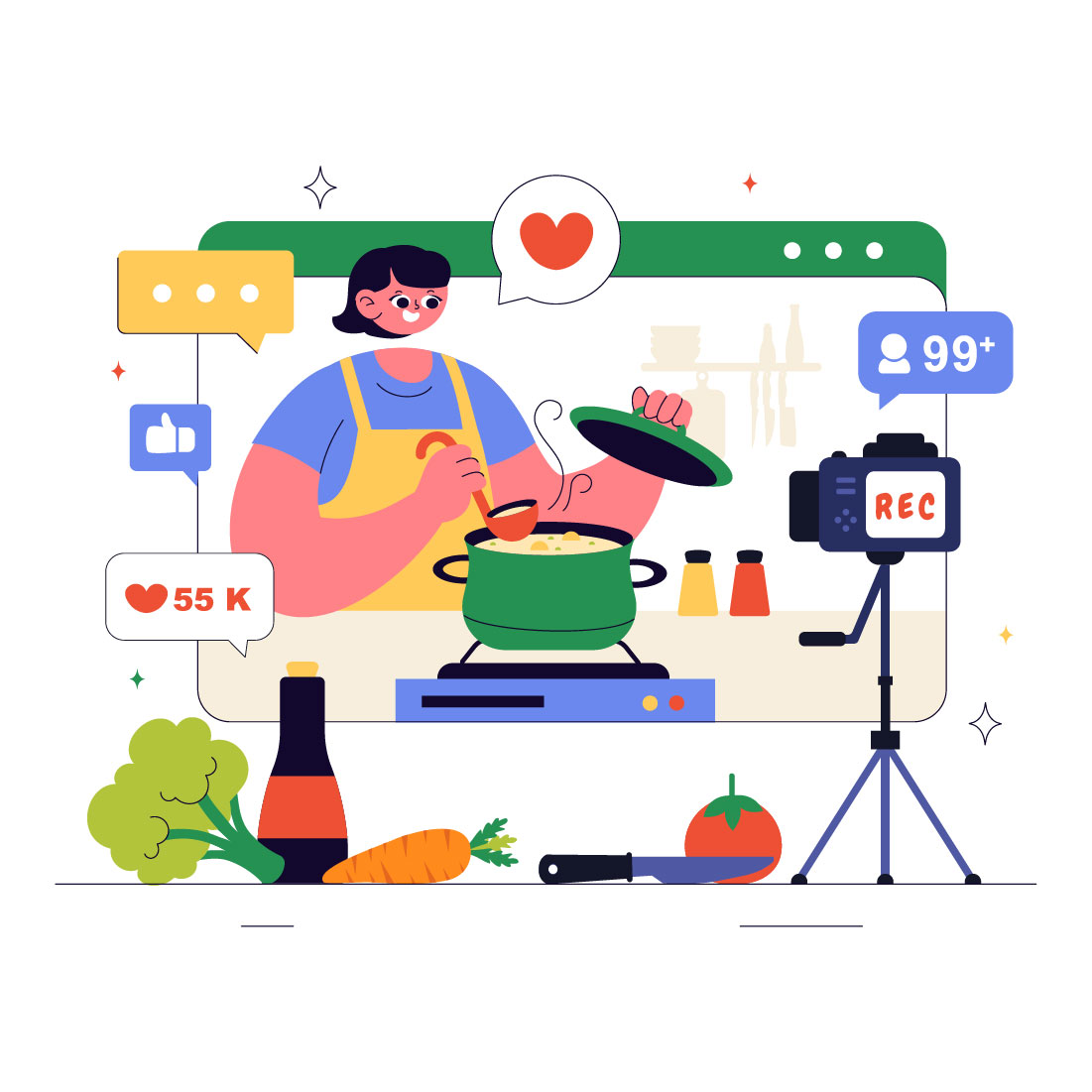 10 Cooking Vlog Illustration cover image.