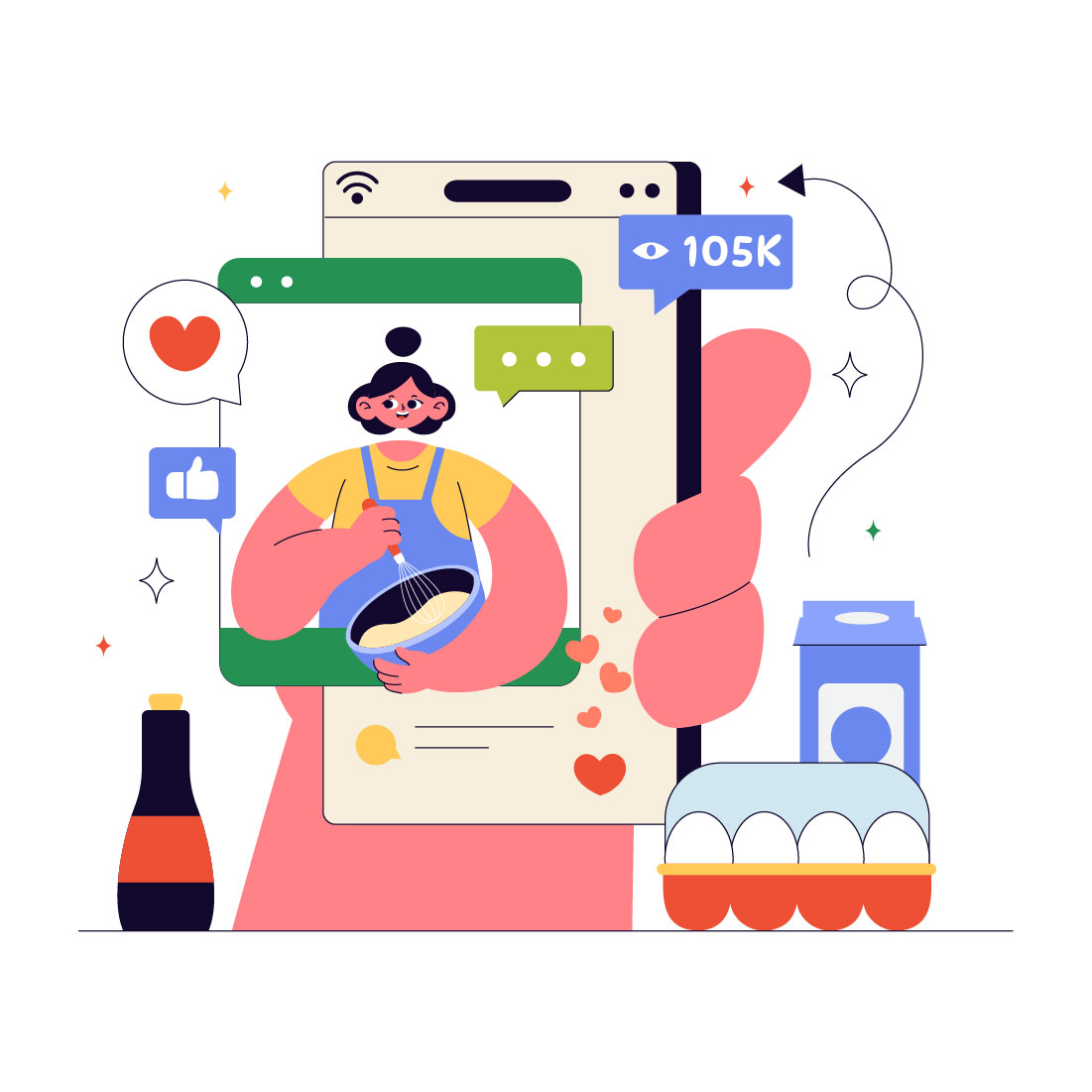 10 Cooking Vlog Illustration preview image.