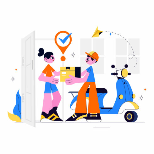 10 Courier or Delivery Service Illustration cover image.