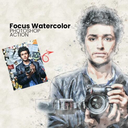 Focus Watercolor Photoshop Action cover image.