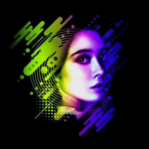 Abstract Portrait Photoshop Action cover image.