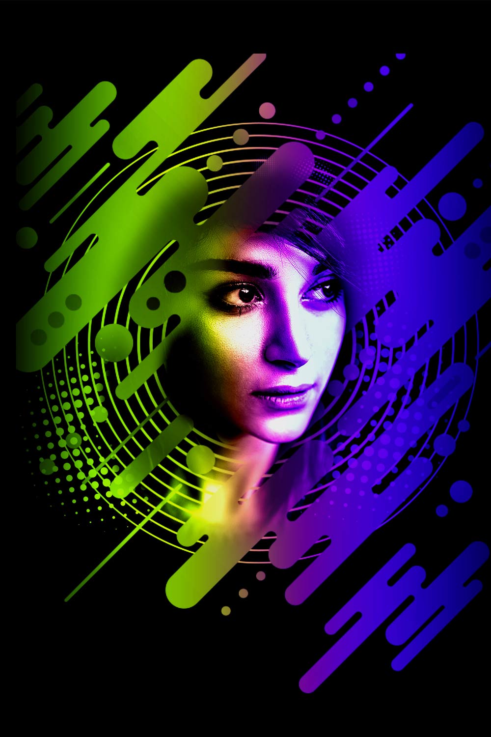 Abstract Portrait Photoshop Action pinterest preview image.
