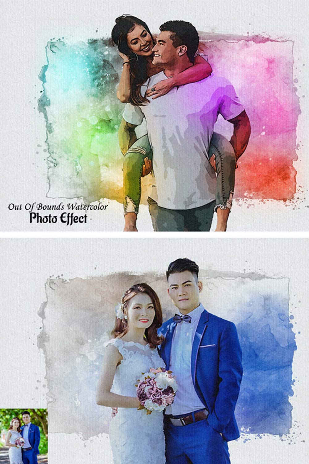 Out Of Bounds Watercolor Photo Effect pinterest preview image.