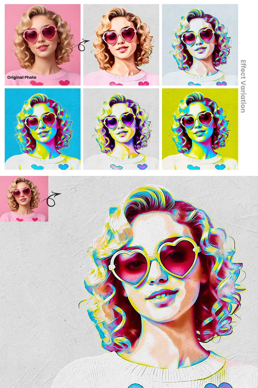Portraiture Oil Paint Action pinterest preview image.