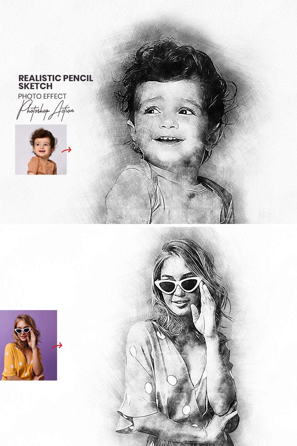 Realistic Pencil Sketch pinterest preview image.