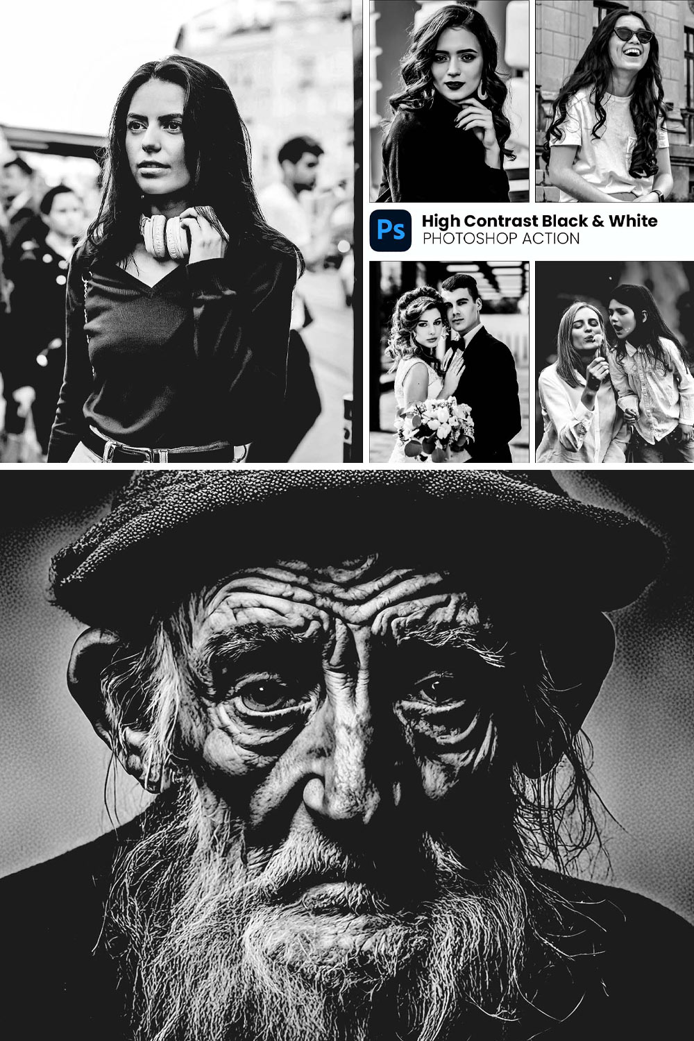 High Contrast Black & White pinterest preview image.