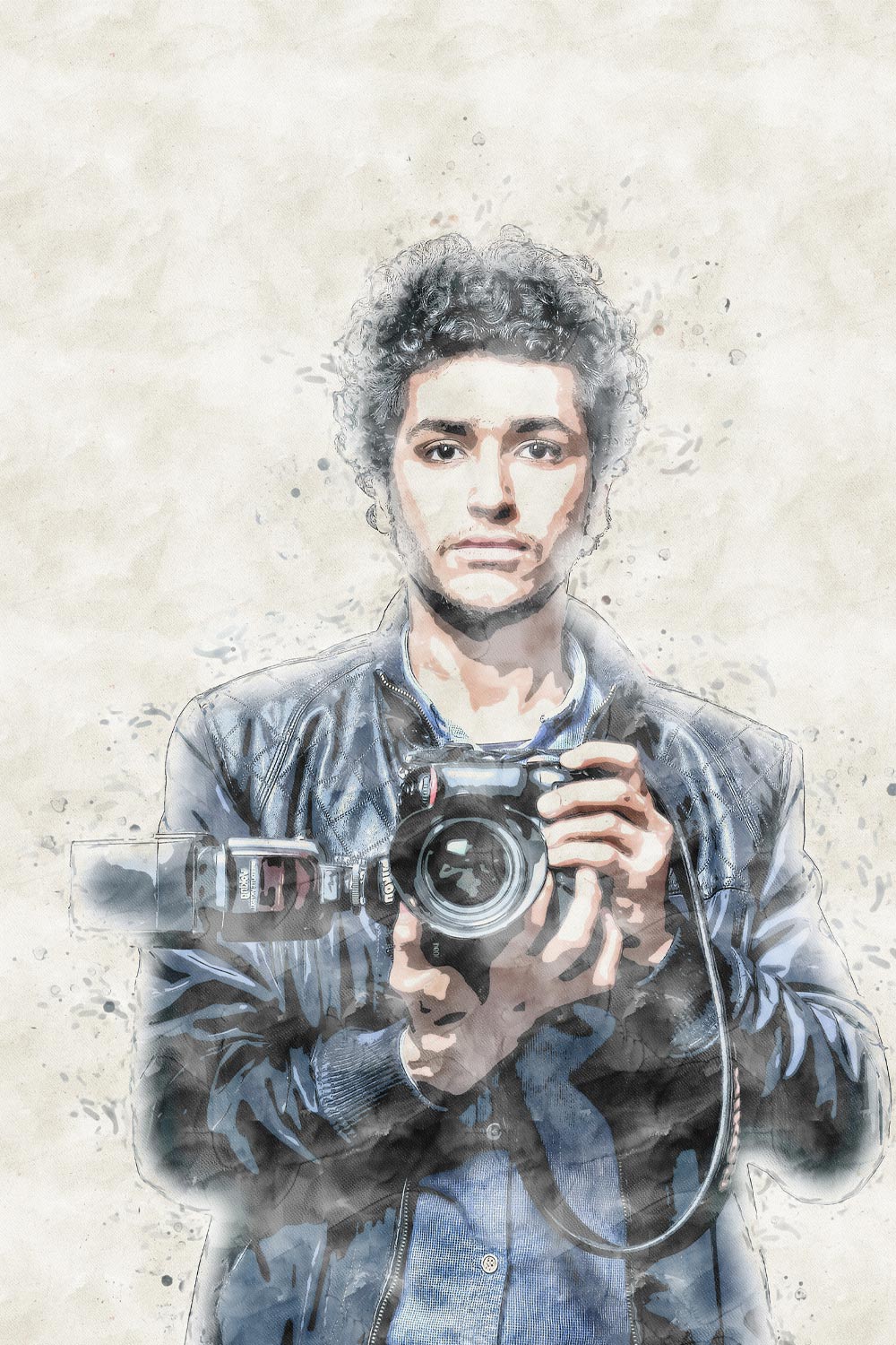 Focus Watercolor Photoshop Action pinterest preview image.