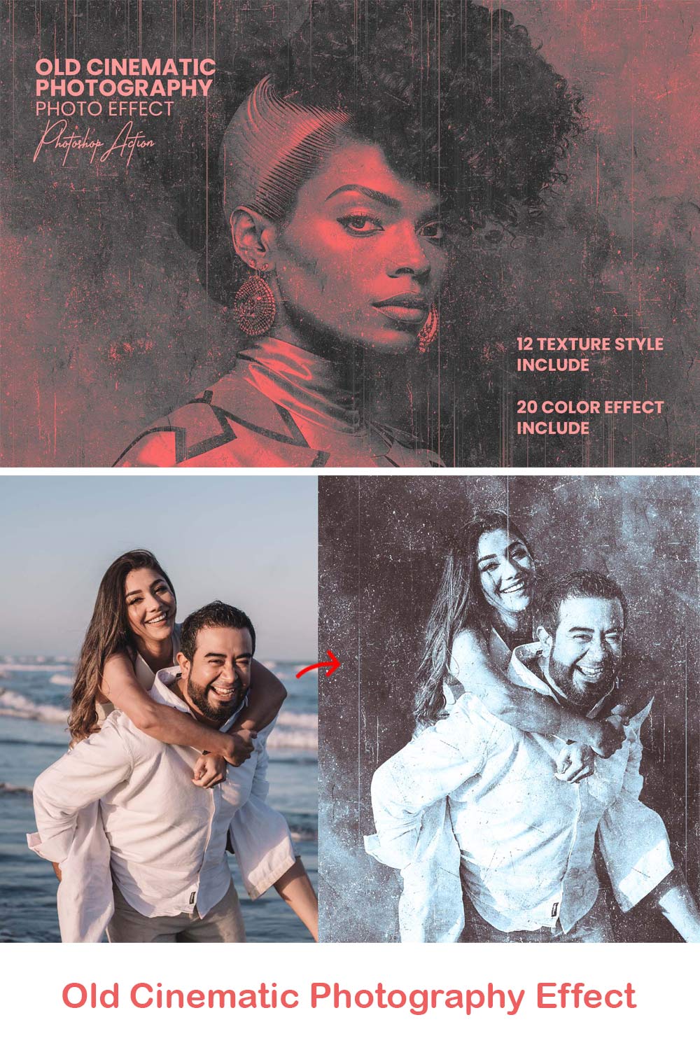 Old Cinematic Photography Effect pinterest preview image.