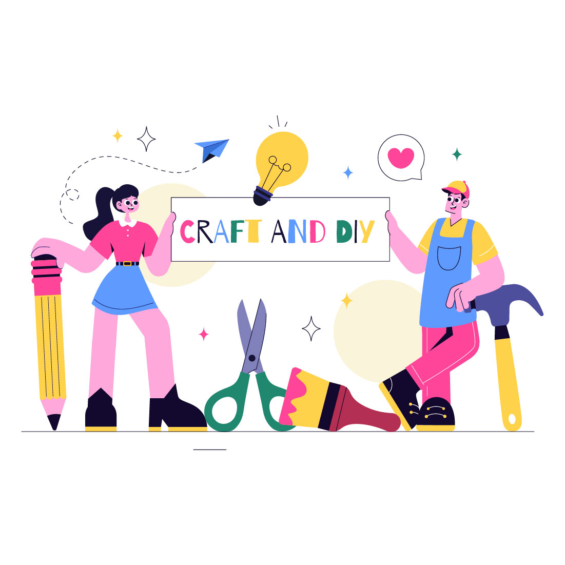 10 DIY Craft Workshop Illustration preview image.