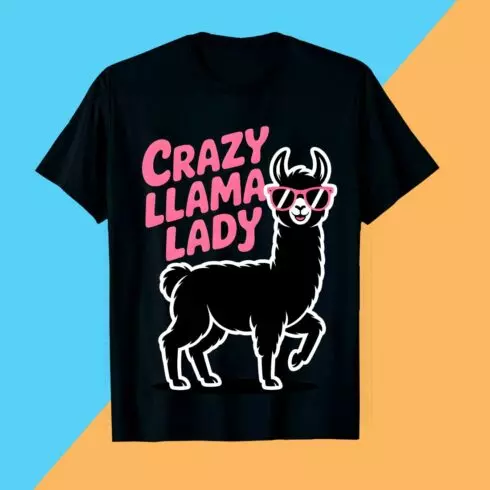 2 Design Crazy-Llama-Lady Funny Crazy Llama Lady with Sunglasses Llama PET T shirt T shirt Design 2 PNG File cover image.