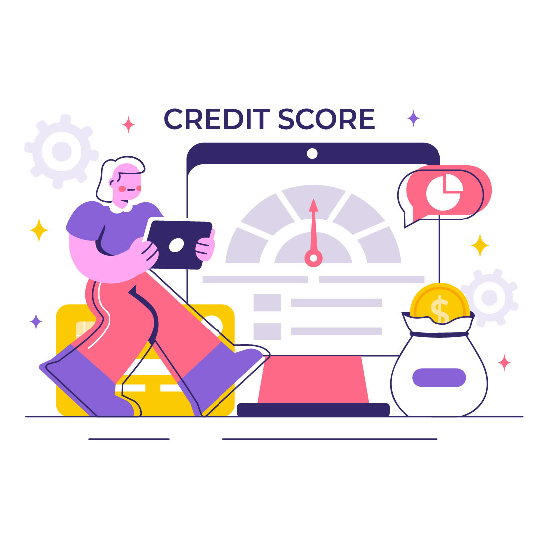 10 Credit Score Rating Illustration preview image.