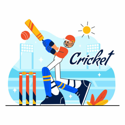 10 Cricket Player Illustration cover image.