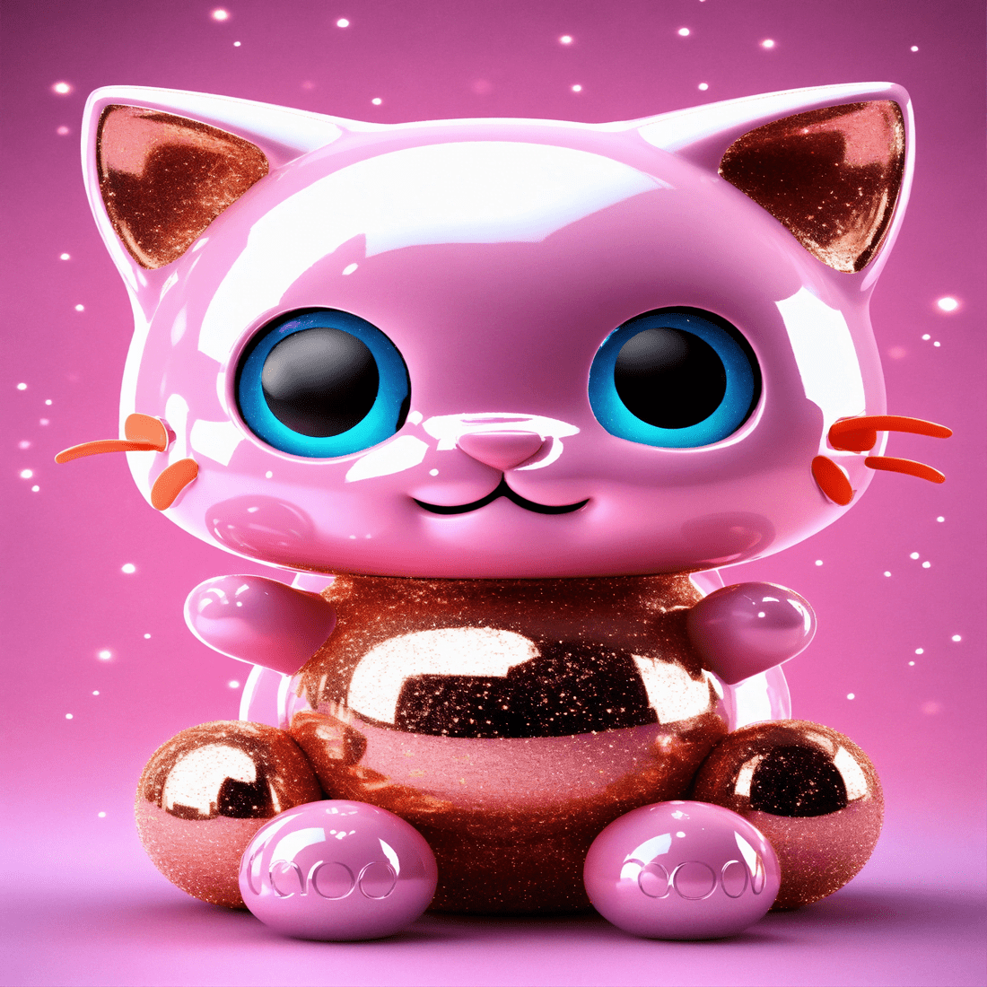 Cute 3d pearl baby kitty character, fluffy preview image.