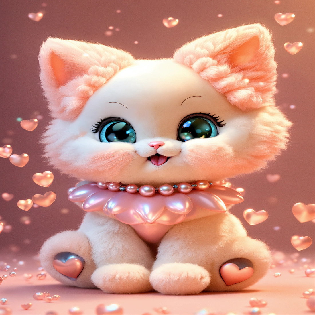 cute 3d pearl baby kitty 2 974