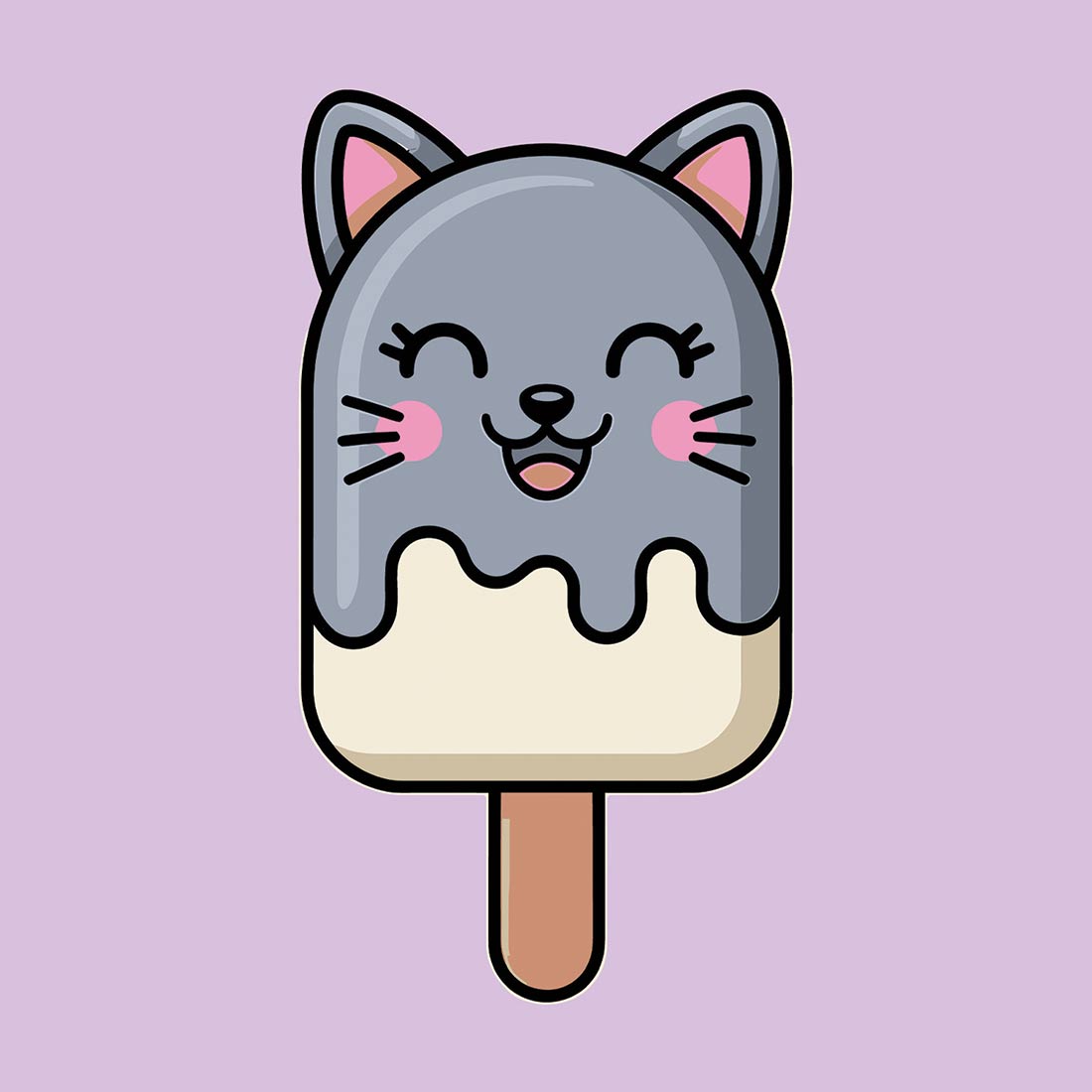 cute cat popsicle illustration 27 986