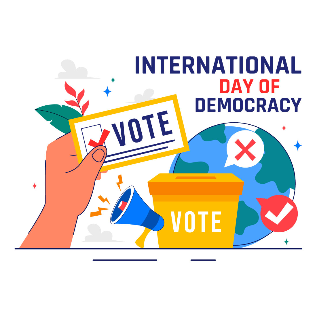 10 Day of Democracy Illustration preview image.
