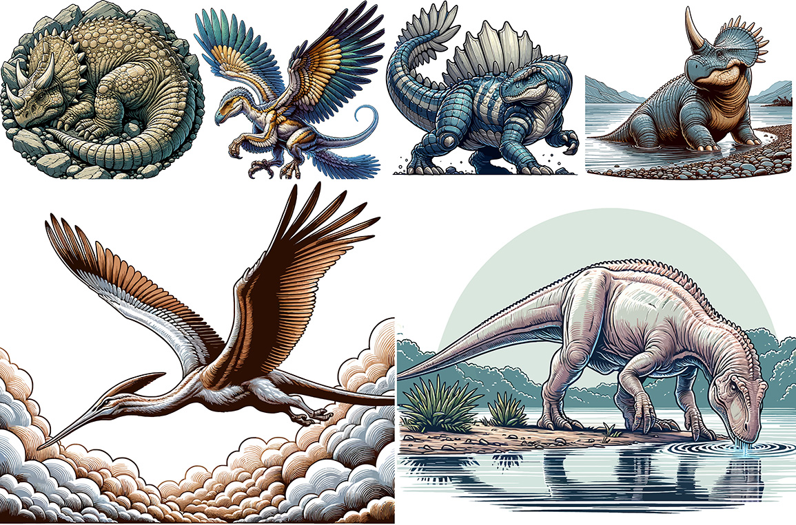 dinosaures vector collection set 2 82