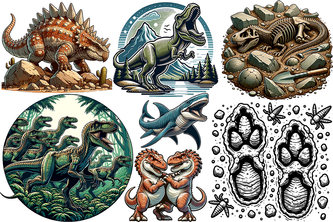 dinosaurs vector collection set 10 45