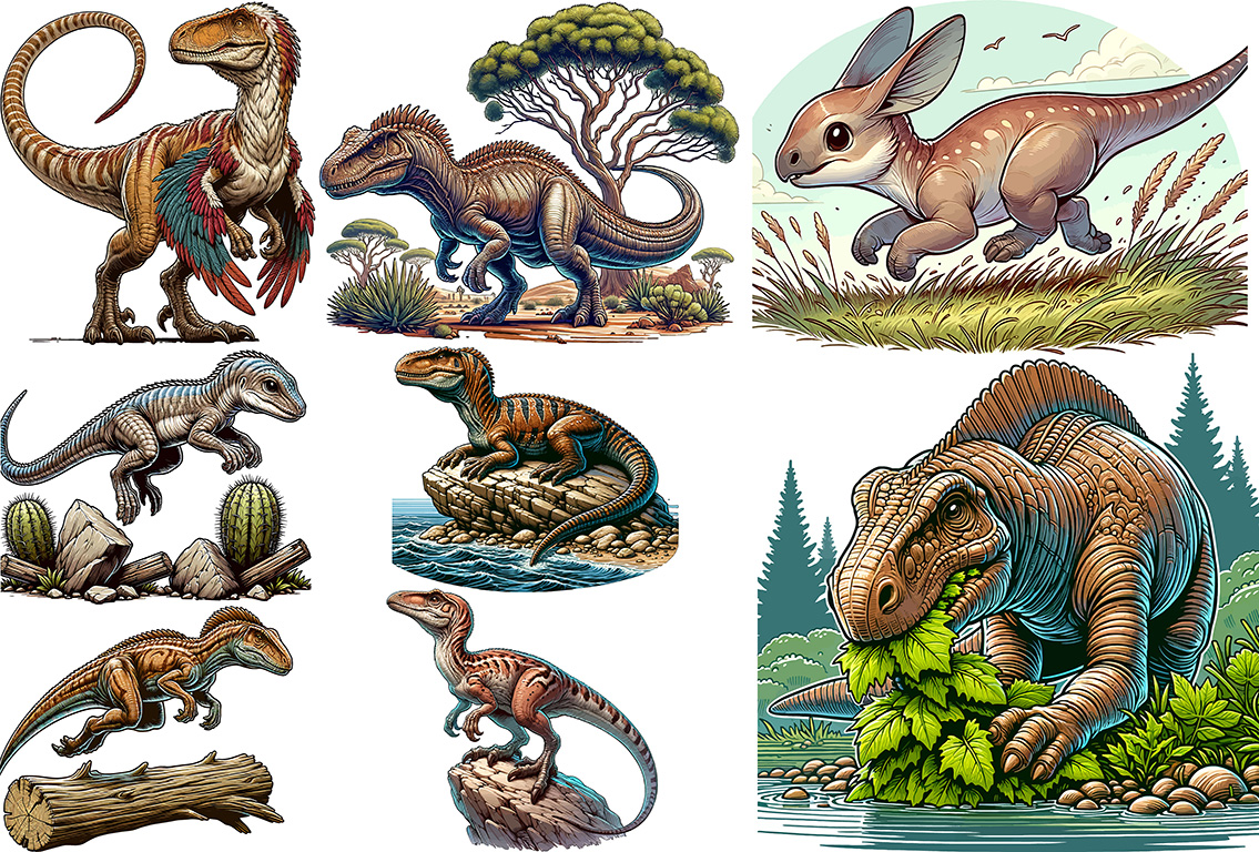 dinosaurs vector collection set 5 104