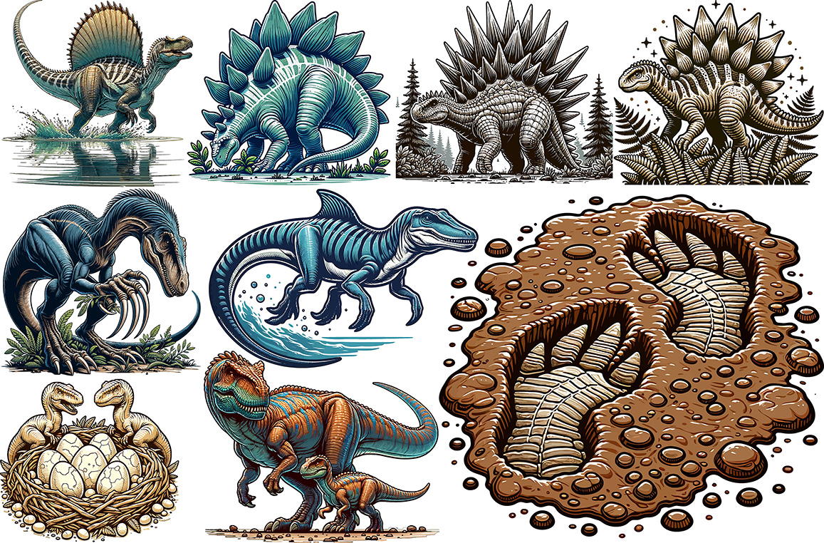 dinosaurs vector collection set 8 403