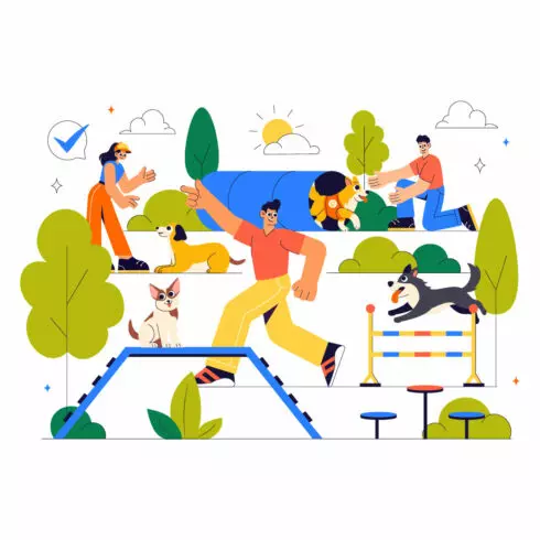 10 Dog Training Playground Illustration cover image.