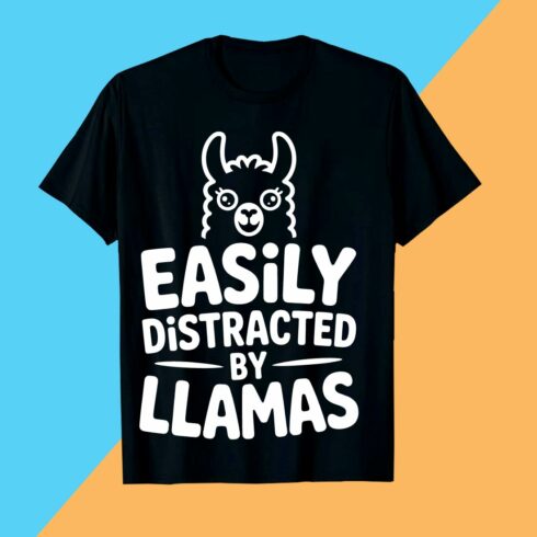 2 Design Easily-Distracted-by-Llamas Llama Lady with Pink Glasses T shirt T shirt Design PNG FileT shirt T shirt Design PNG File cover image.