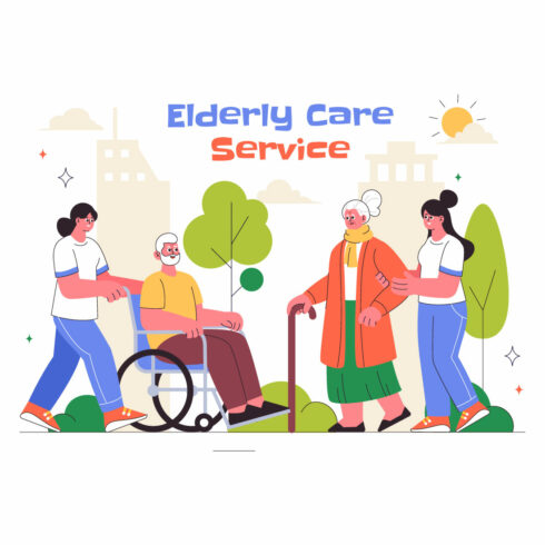 10 Elderly Care Services Illustration cover image.