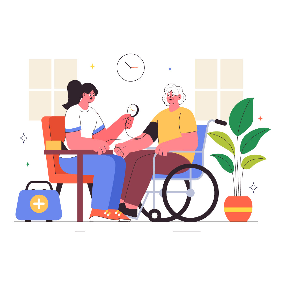 10 Elderly Care Services Illustration preview image.
