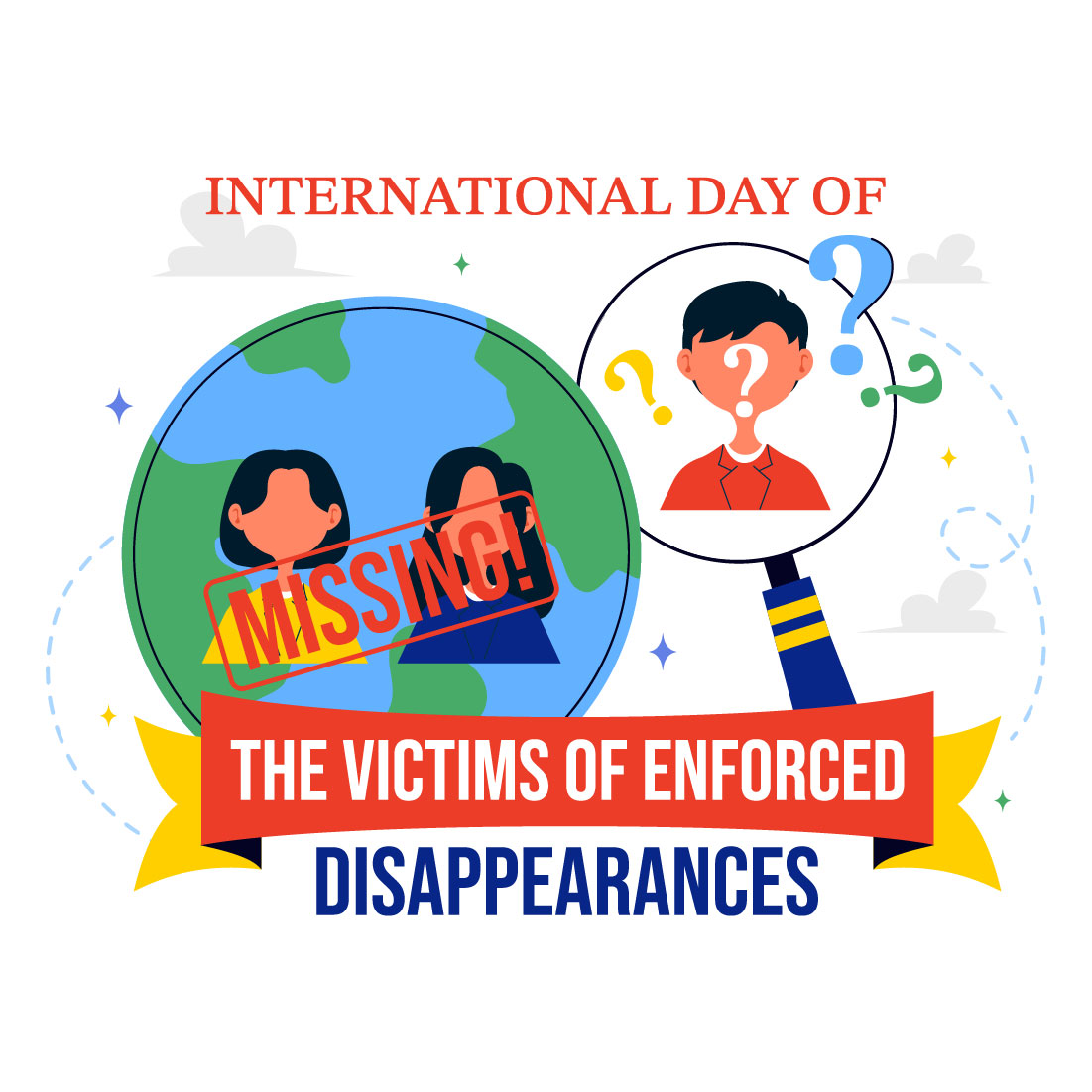 10 Victims of Enforced Disappearances Day Illustration preview image.
