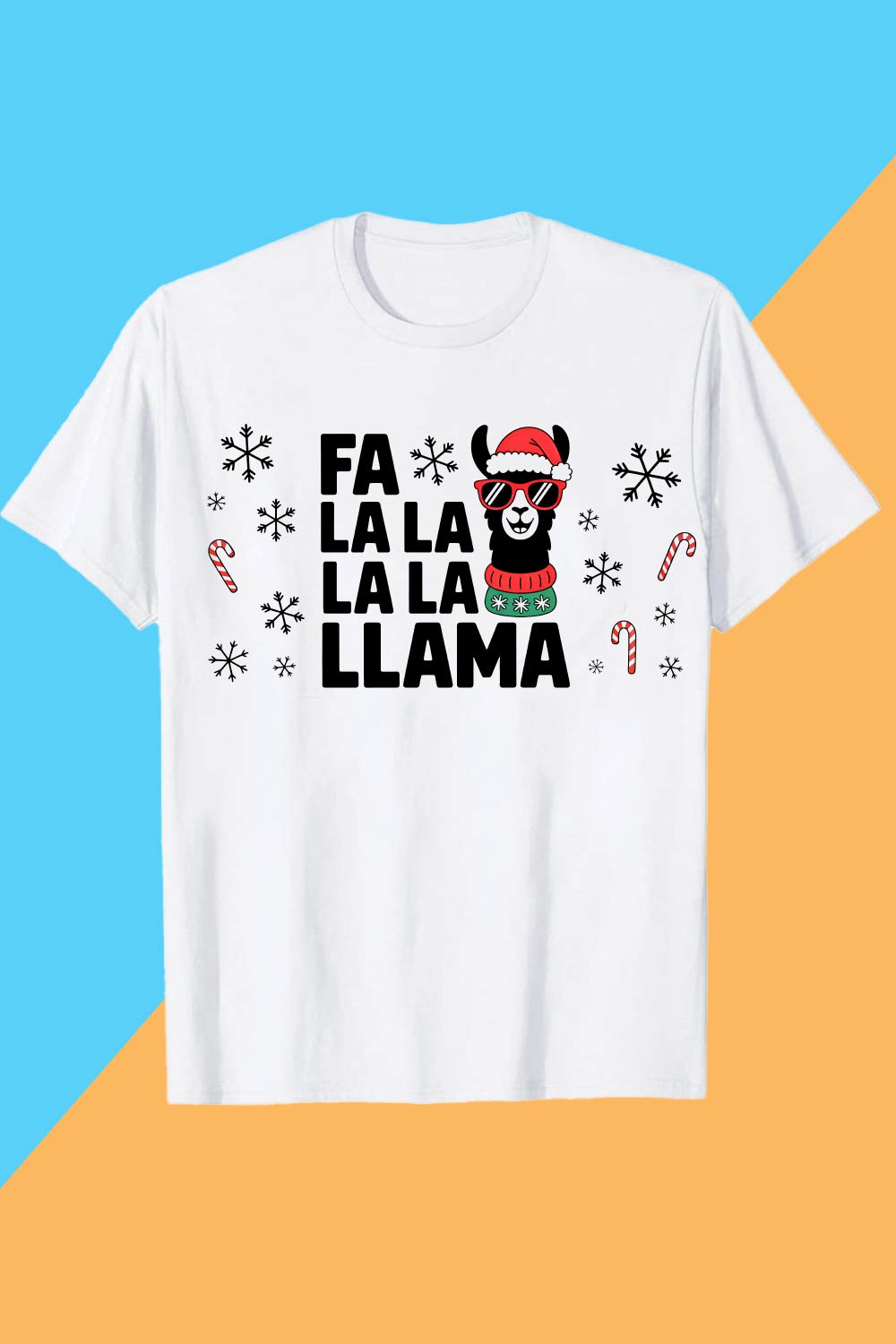 Fa-La-La-Llama-Christmas Llama PET T shirt T shirt Design PNG File T shirt T shirt Design PNG File pinterest preview image.