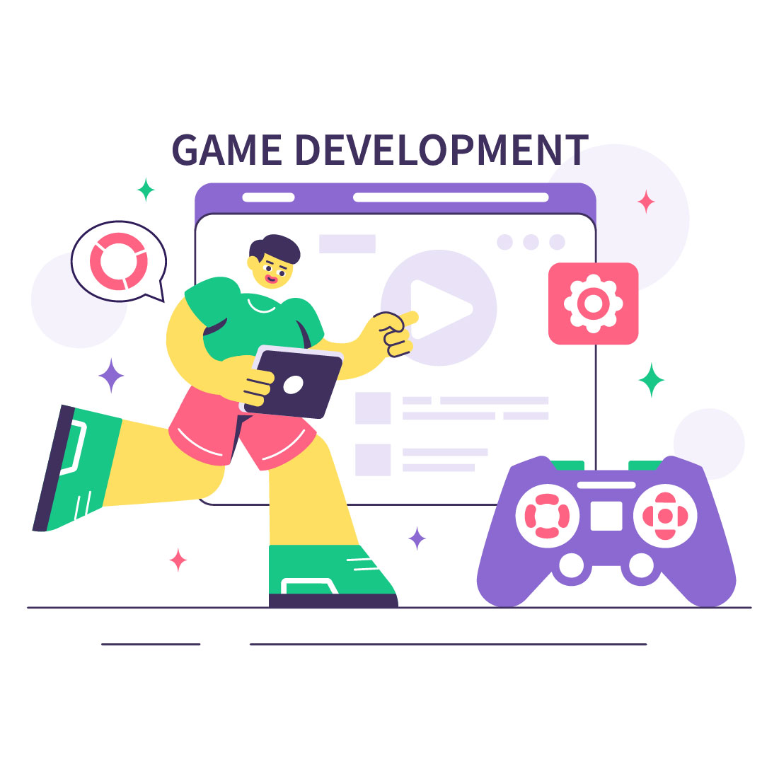10 Game Development Process Illustration cover image.