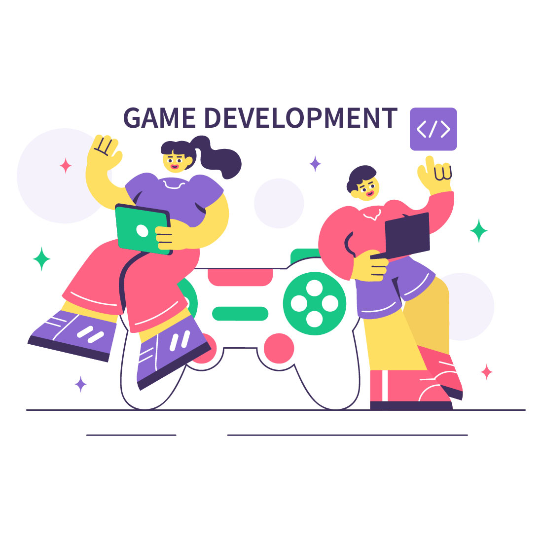 10 Game Development Process Illustration preview image.