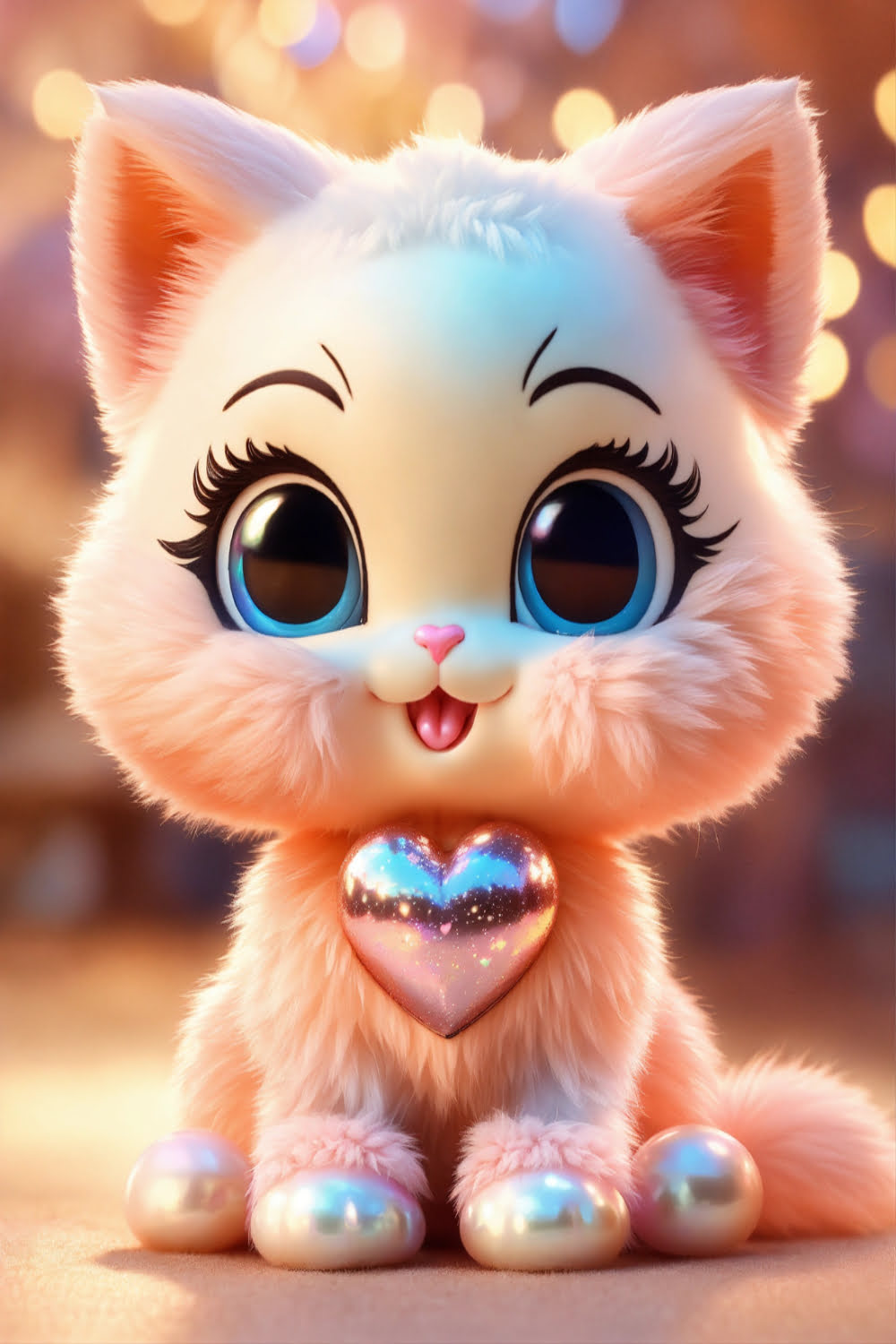 Cute 3d pearl baby kitty character pinterest preview image.