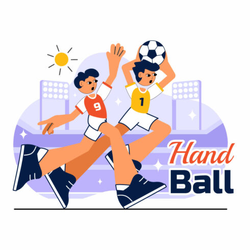 10 Handball Sports Illustration cover image.