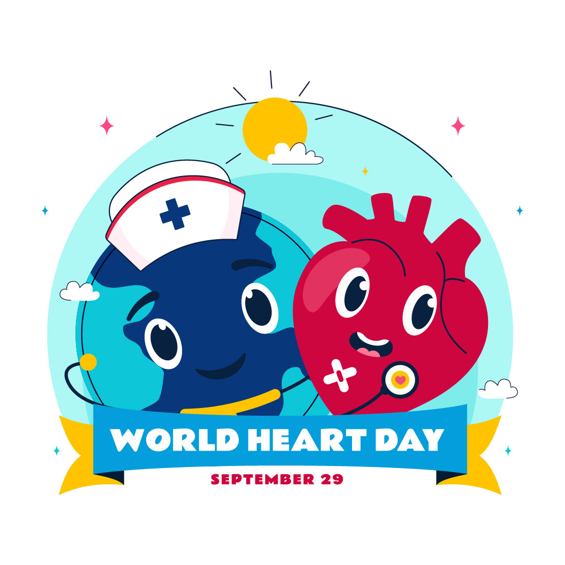 10 World Heart Day Illustration preview image.
