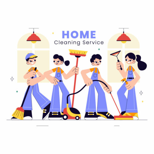 10 Home Cleaning Service Illustration cover image.