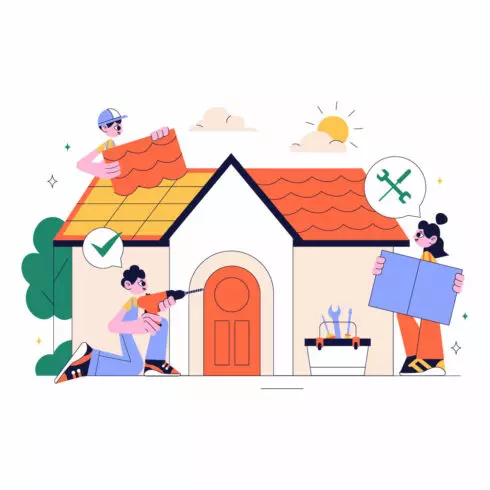 10 Home Renovation or Repair Service Illustration cover image.