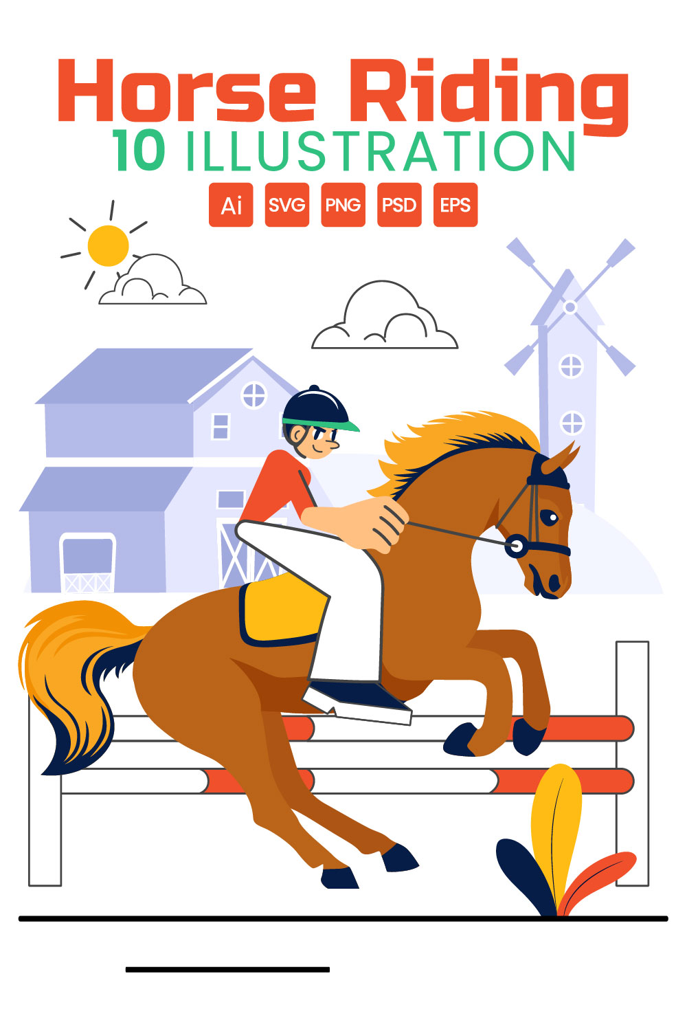 10 Horse Riding Practice Illustration pinterest preview image.