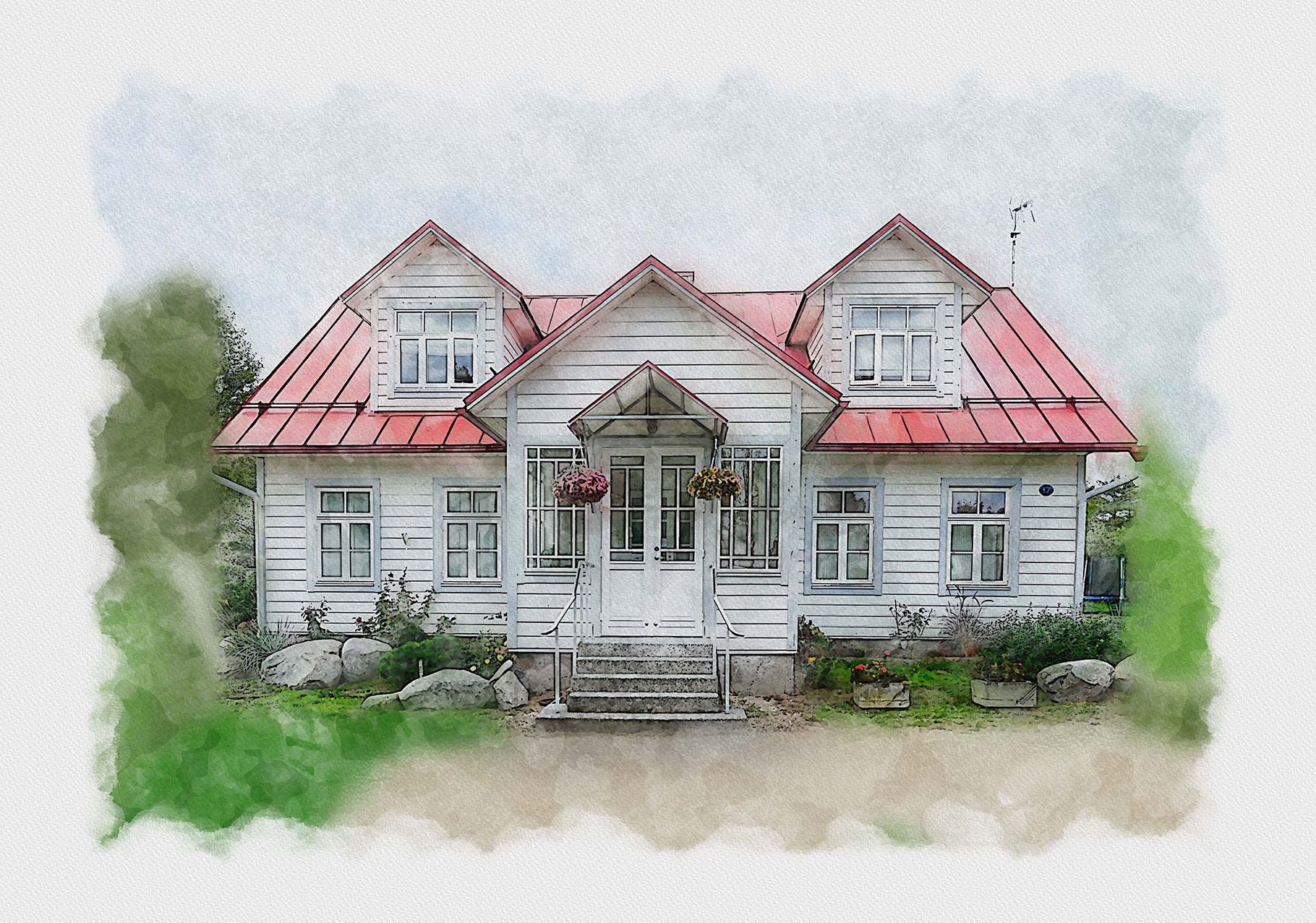 house portrait from photo 02 192