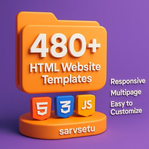 HTML Website Templates Bundle" + "480+" cover image.