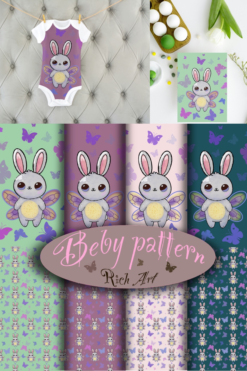 “Baby Bunny Pattern” pinterest preview image.
