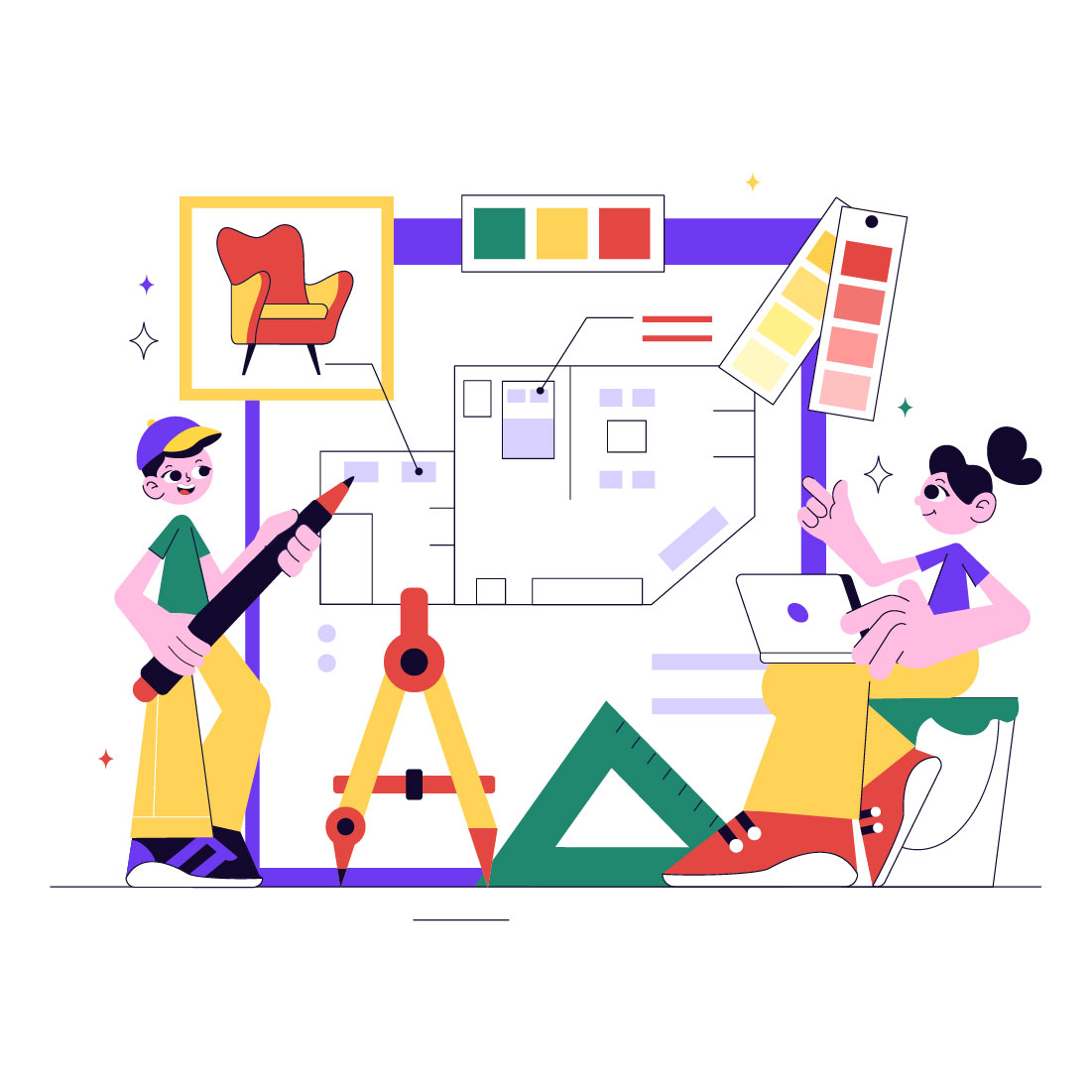 10 Interior Designer Illustration cover image.