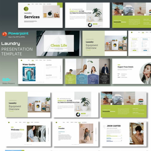 Laundry PowerPoint Presentation Templates cover image.