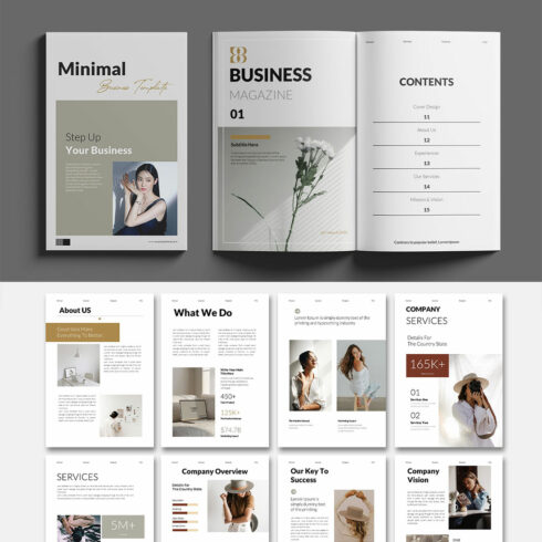 Minimal Magazine Business Template cover image.