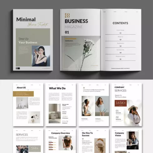 Minimal Magazine Business Keynote Template cover image.
