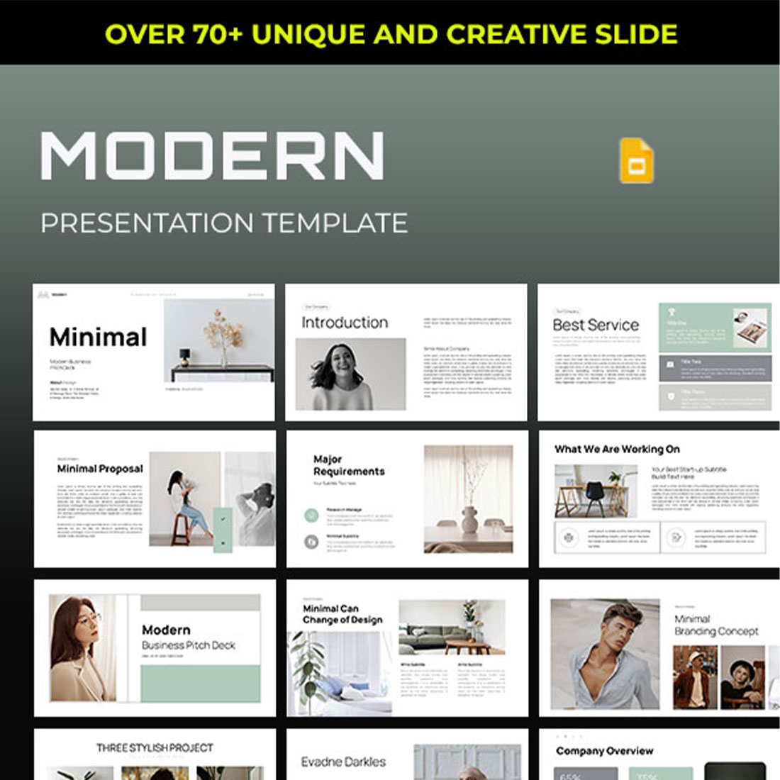 Google Modern minimal Business Pitch Deck Presentation cover image.