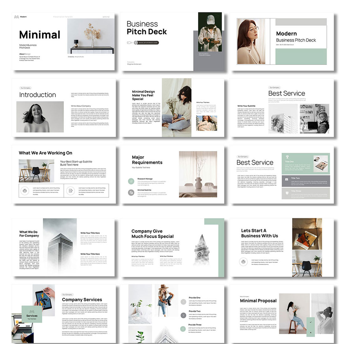 Google Modern minimal Business Pitch Deck Presentation preview image.